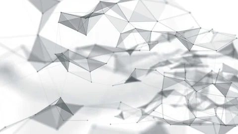 Beautiful abstract geometric background lines and dots, plexus.Slow motion. Stock Footage 80165030