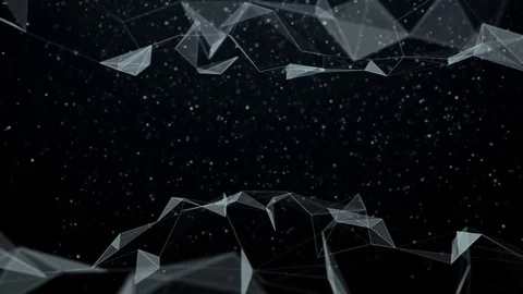 Beautiful abstract geometric background lines and dots, plexus.Slow motion. Stock Footage 80165907