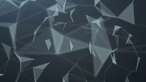 Beautiful abstract geometric background lines and dots, plexus.Slow motion. Stock Footage 80166470