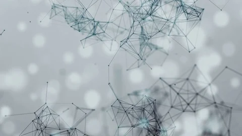 Beautiful abstract geometric background lines and dots, plexus, bokeh. Stock Footage 80202021