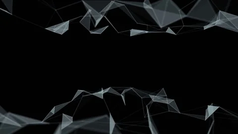 Beautiful abstract geometric background lines and dots, plexus.Slow motion. Stock Footage 80203340