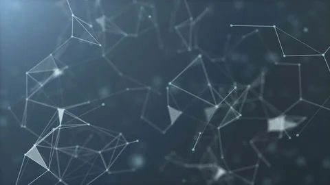 Beautiful abstract geometric background lines and dots, plexus.Slow motion. Stock Footage 80204618