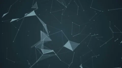 Beautiful abstract geometric background lines and dots, plexus.Slow motion. Stock Footage 80387641