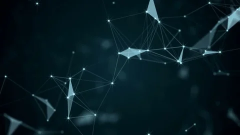 Beautiful abstract geometric background lines and dots, plexus.Slow motion. Stock Footage 80387881