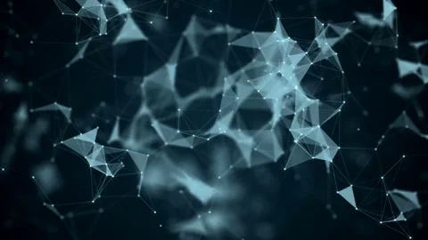 Beautiful abstract geometric background lines and dots, plexus.Slow motion. Stock Footage 80388375