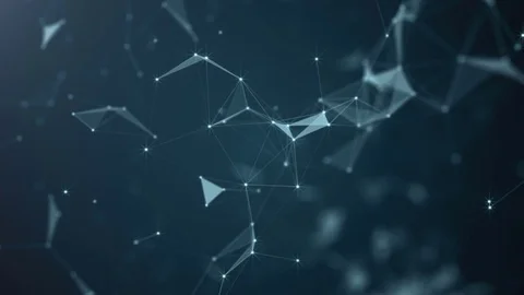 Beautiful abstract geometric background lines and dots, plexus.Slow motion. Stock Footage 80388577