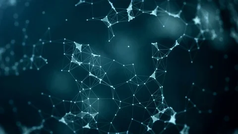 Beautiful abstract geometric background lines and dots, plexus.Slow motion. Vídeo Stock 80388864