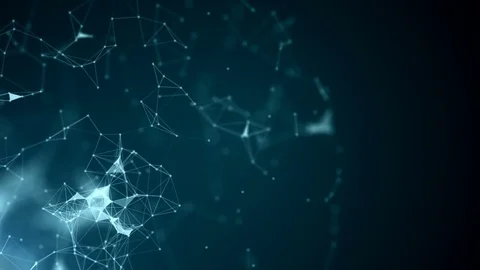 Beautiful abstract geometric background lines and dots, plexus.Slow motion. Stock Footage 80389128