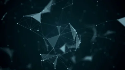Beautiful abstract geometric background lines and dots, plexus.Slow motion. Stock Footage 80432535