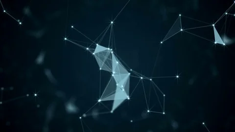 Beautiful abstract geometric background lines and dots, plexus.Slow motion. Stock Footage 80432661
