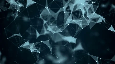 Beautiful abstract geometric background lines and dots, plexus.Slow motion. Stock Footage 80433020