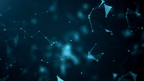 Beautiful abstract geometric background lines and dots, plexus.Slow motion. Stock Footage 80433265