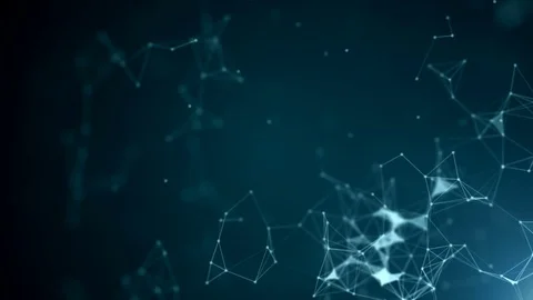 Beautiful abstract geometric background lines and dots, plexus.Slow motion. Stock Footage 80433524