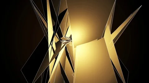Beautiful Abstract Gold Polygonal Surface Moving In 3d Animation. Dark Triang Vídeo Stock 82442892