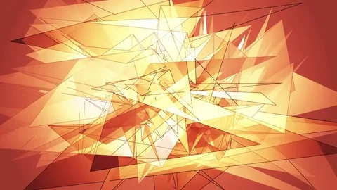 Beautiful Abstract Gold Polygonal Surface Moving In 3d Animation. Bright Tria Video stock 82448407