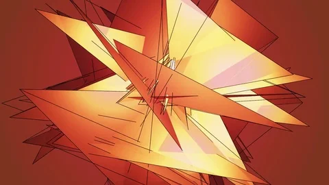 Beautiful Abstract Gold Polygonal Surface Moving In 3d Animation. Bright Tria Video stock 82450313
