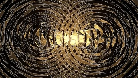 Beautiful Abstract Gold Polygonal Surface Moving In 3d Animation. Dark Triang Stock-Footage 82536577