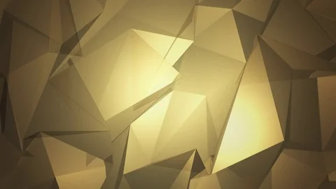 Beautiful Abstract Gold Polygonal Surface Moving In 3d Animation. Bright Tria Stockbeeldmateriaal 82629295