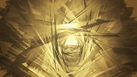 Beautiful Abstract Gold Polygonal Surface Moving In 3d Animation. Bright Tria Vidéo 82647892