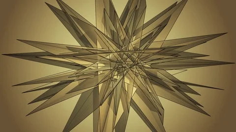 Beautiful Abstract Gold Polygonal Surface Moving In 3d Animation. Bright Tria Vídeos de archivo 82659953