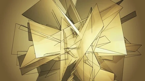 Beautiful abstract golg polygonal surface moving in animation. Bright Triangl Stock-Footage 82779326