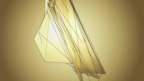 Beautiful abstract golg polygonal surface moving in animation. Bright Triangl Video stock 82784010