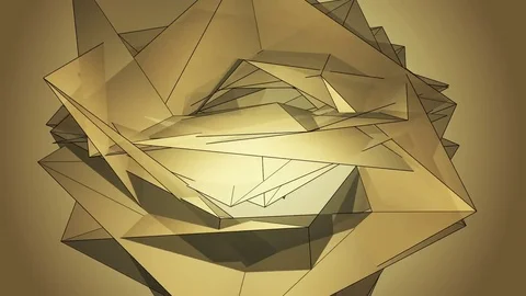 Beautiful abstract golg polygonal surface moving in animation. Bright Triangl 動画素材 82800522