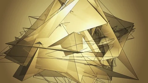 Beautiful abstract golg polygonal surface moving in animation. Bright Triangl 動画素材 82802265