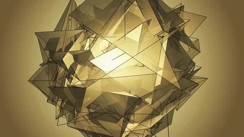 Beautiful abstract golg polygonal surface moving in animation. Bright Triangl 動画素材 82808169