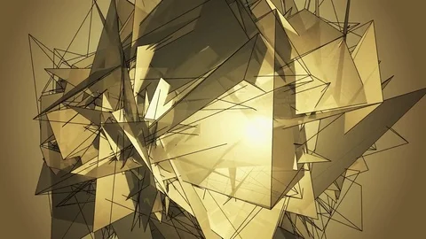 Beautiful abstract golg polygonal surface moving in animation. Bright Triangl 動画素材 82808183
