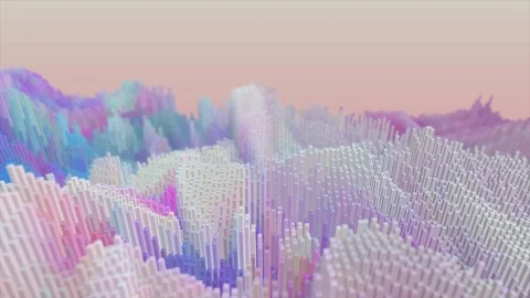 Beautiful abstract gradient cubes Looped 3d Animation. gradient cubes Moving Stock Footage 116265802