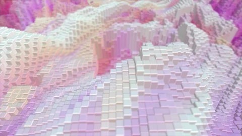 Beautiful abstract gradient cubes Looped 3d Animation. gradient cubes Moving Stock Footage 116266175