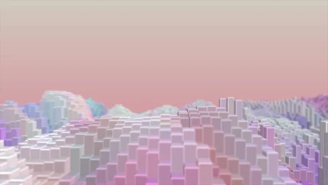 Beautiful abstract gradient cubes Looped 3d Animation. gradient cubes Moving Stock Footage 116266483