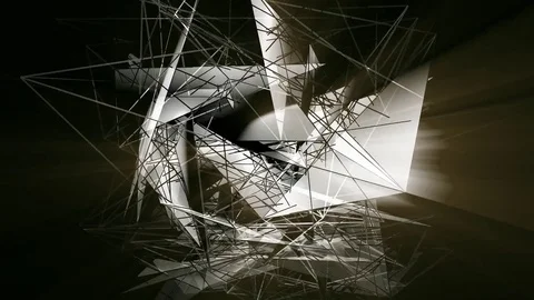 Beautiful Abstract Gray Polygonal Surface Moving In 3d Animation. Dark Triang Video stock 82460041