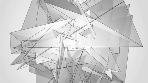 Beautiful abstract gray polygonal surface moving in animation. Bright Triangl Video stock 82769805