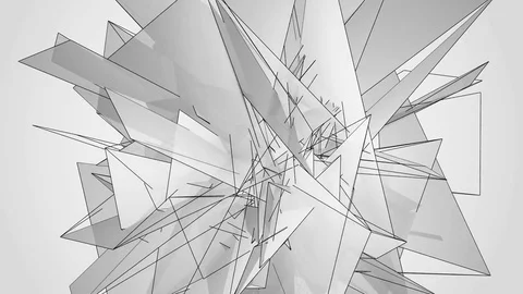 Beautiful abstract gray polygonal surface moving in animation. Bright Triangl Video stock 82772054