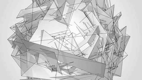 Beautiful abstract gray polygonal surface moving in animation. Bright Triangl Video stock 82773430