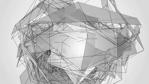 Beautiful abstract gray polygonal surface moving in animation. Bright Triangl Stock-Footage 82781582