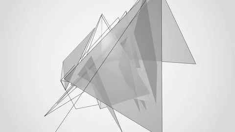 Beautiful abstract gray polygonal surface moving in animation. Bright Triangl Video stock 82798732