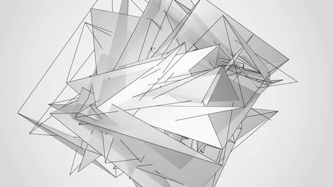 Beautiful abstract gray polygonal surface moving in animation. Bright Triangl Video stock 82799906