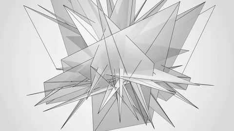 Beautiful abstract gray polygonal surface moving in animation. Bright Triangl 動画素材 82802097