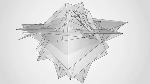 Beautiful abstract gray polygonal surface moving in animation. Bright Triangl 動画素材 82808091