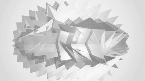 Beautiful abstract gray polygonal surface moving in animation. Bright Triangl 動画素材 82808093