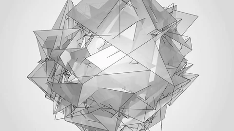 Beautiful abstract gray polygonal surface moving in animation. Bright Triangl 動画素材 82808111