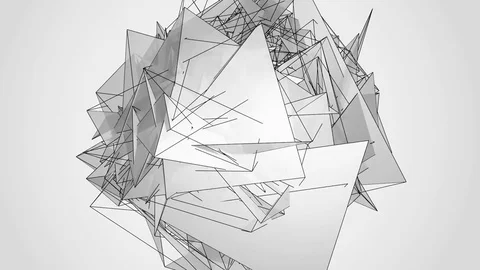 Beautiful abstract gray polygonal surface moving in animation. Bright Triangl 動画素材 82808116