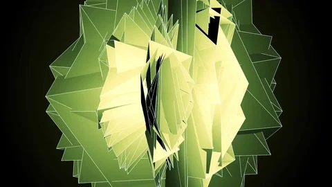 Beautiful Abstract Green Polygonal Surface Moving In 3d Animation. Dark Trian Stock-Footage 82442878