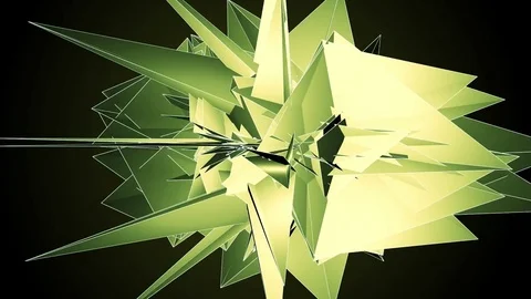 Beautiful Abstract Green Polygonal Surface Moving In 3d Animation. Dark Trian Video stock 82444220