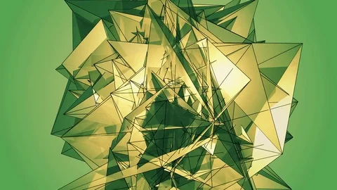 Beautiful Abstract Green Polygonal Surface Moving In 3d Animation. Bright Tri Stock-Footage 82446945