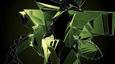 Beautiful Abstract Green Polygonal Surface Moving In 3d Animation. Dark Trian 스톡 동영상 82470465