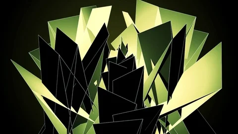 Beautiful Abstract Green Polygonal Surface Moving In 3d Animation. Dark Trian Stock Footage 82504633